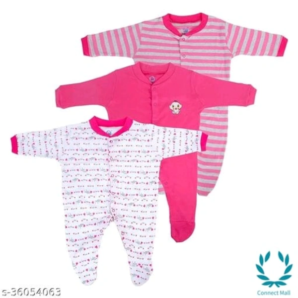 New Born Baby Multi-Color Long Sleeve Body Suit,Romper,  - 12-18 Months